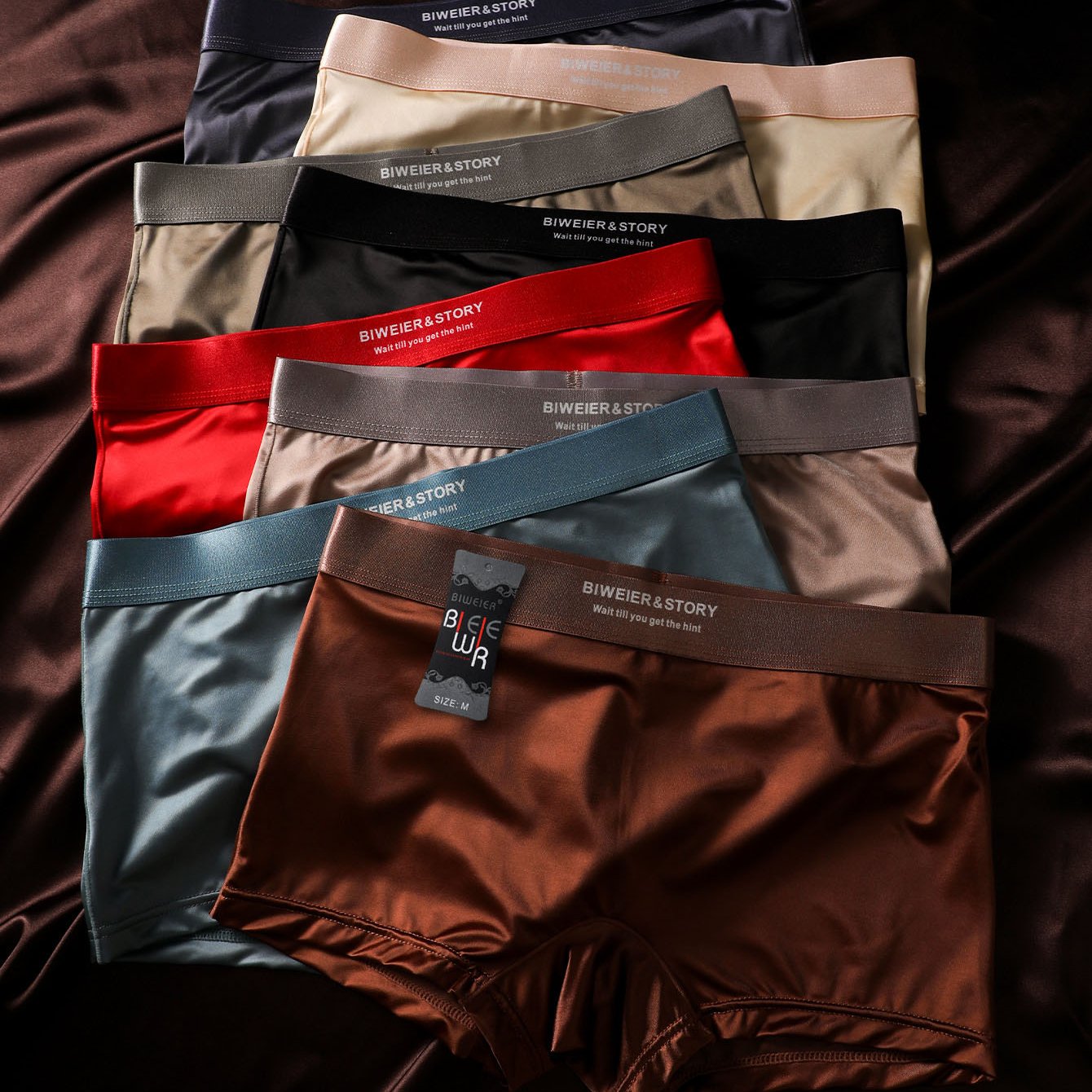 8pcs BIWEIER Women'S Satin Briefs, High-End And Light Luxury, Soft And Comfortable, Fashionable Underwear, Suitable for Women'S Casual Sports