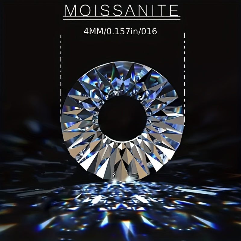 2pcs Moissanite Tennis Necklace Bracelet Set S925 Silvery with 32.9 Carats Moissanite 4 5Mm Wide, Suitable for All Occasions, Affordable And Noble Features Buy a Necklace And Get a Free Bracelet