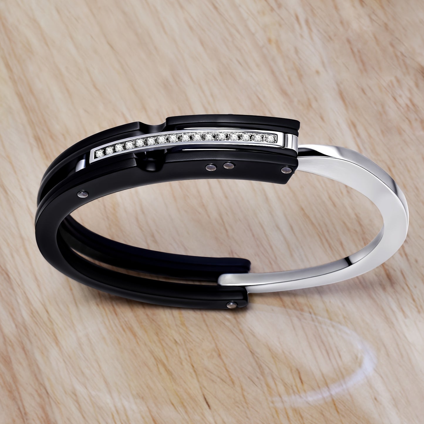 Couples Bracelet Stainless Steel Cuff Bracelet Love Matching Bracelets Gift For Girlfriend Boyfriend Men Women Valentine'S Day, Without Battery