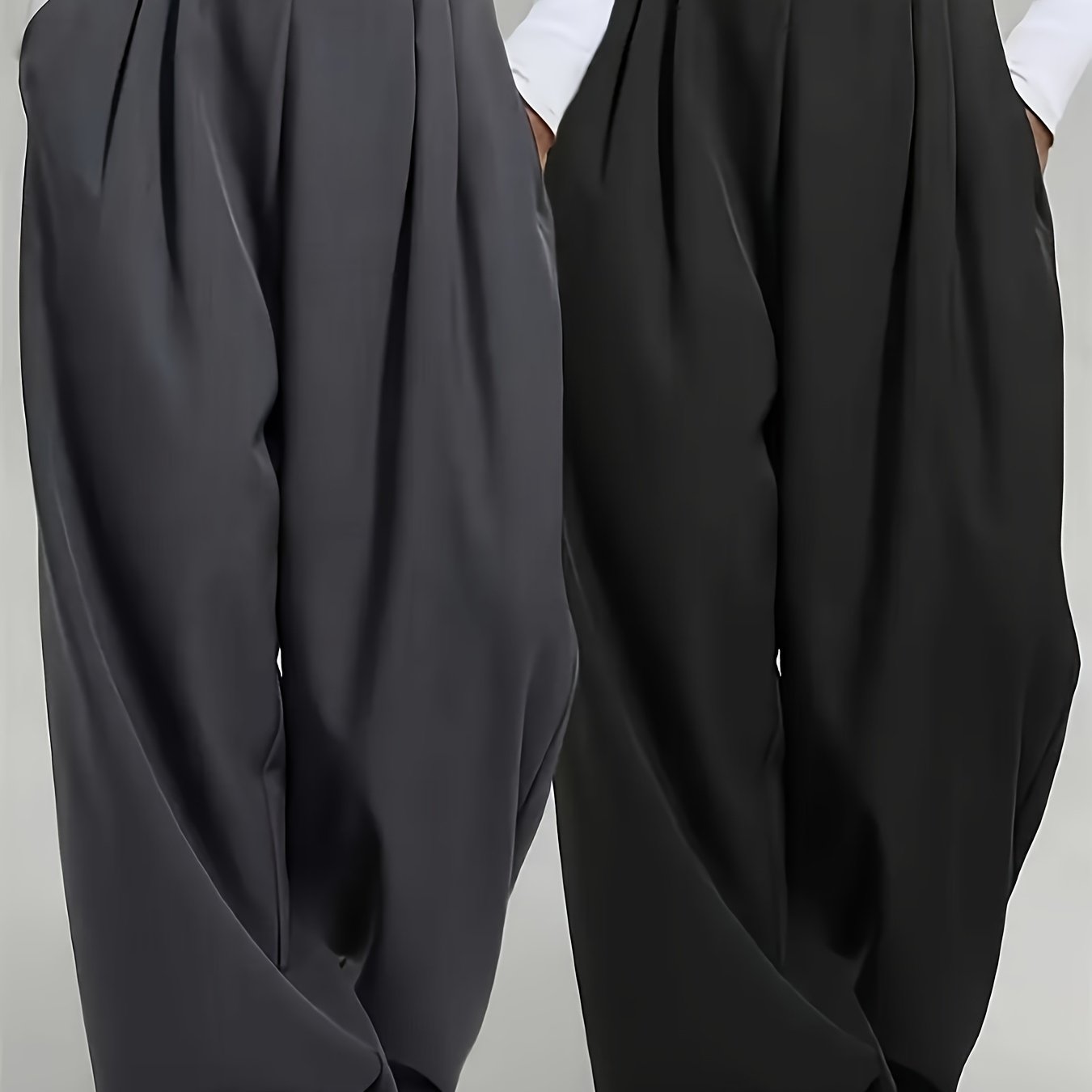Elegant • Set of Two • Solid Color • Casual • Wide-Leg Pants