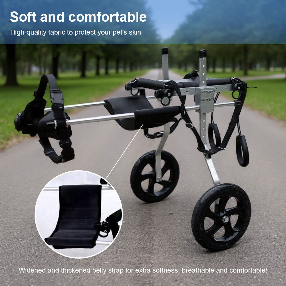 Adjustable Heavy-Duty Dog Wheelchair Cart for Large Breeds - Paralysis & Mobility Aid with Rear Limb Support, Hip Brace & Quad-Leg Stability - Lightweight Foldable Pet Wheelchair for Disabled Labrador, German Shepherd, (Up to