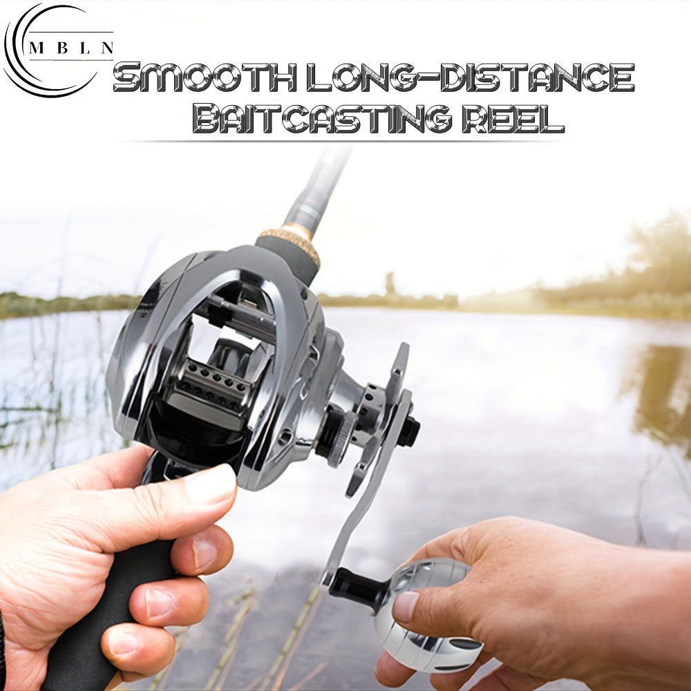 1pc Metal Spinning Reel, Deep Line Cup Design, 8+1BB Stainless Steel Bearings, Durable Brass Gears, 7.1:1 High Speed Ratio, Maximum Brake Force 35LB, with Heavy-Duty Aluminum Handle and Knob, Powerful Drag System, 8-Magnetic
