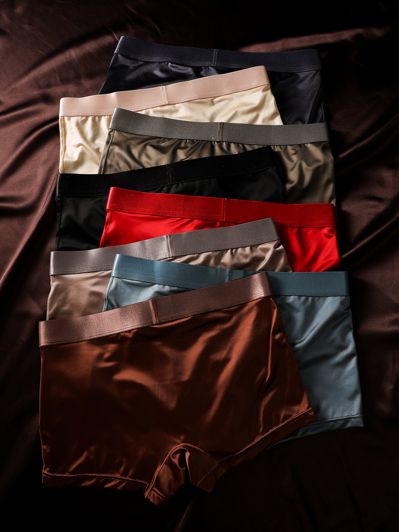 8pcs BIWEIER Women'S Satin Briefs, High-End And Light Luxury, Soft And Comfortable, Fashionable Underwear, Suitable for Women'S Casual Sports