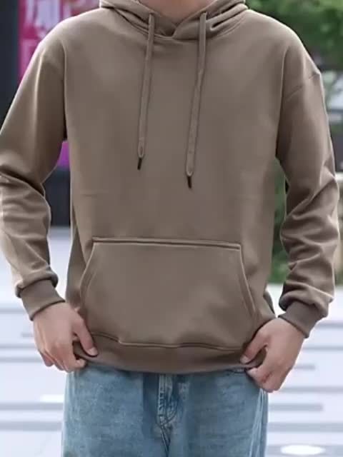 4 Simple Solid Color Hoodies With Kangaroo Pockets, Casual Hoodie For Men