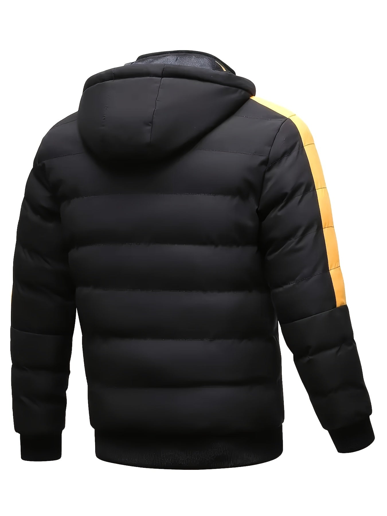 Men'S Coat Thickened Warm Hooded Windproof Winter Coat, 1pc Can Be Worn In Two Ways, Suitable For Outdoor Activities Men'S Casual Soft Shell Jacket