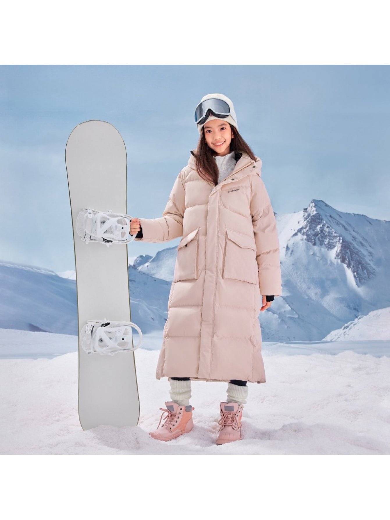 Girls Long Winter Coat Children's Autumn And Winter New Extremely Cold Long Jacket for Boys And Girls, Over-the-Knee Hooded Warm Coat for Older Children Boys And Girls Winter Coats Christmas Warm Coats