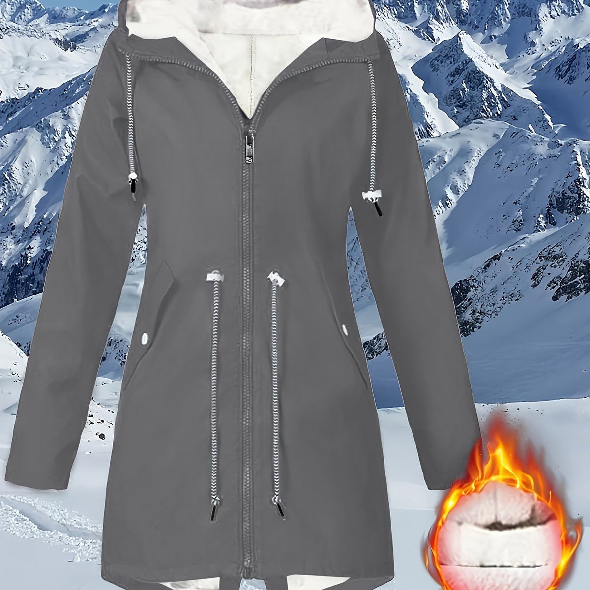 All-Season High Quality Outdoor Hiking Coat - Heavy-Duty Windproof Jacket with Full-Zip Front, High Collar & Hooded Design, Lightweight Warm Insulation for Men & Women, Red/, Ideal for Skiing, Snowboarding & Winter Sports - D