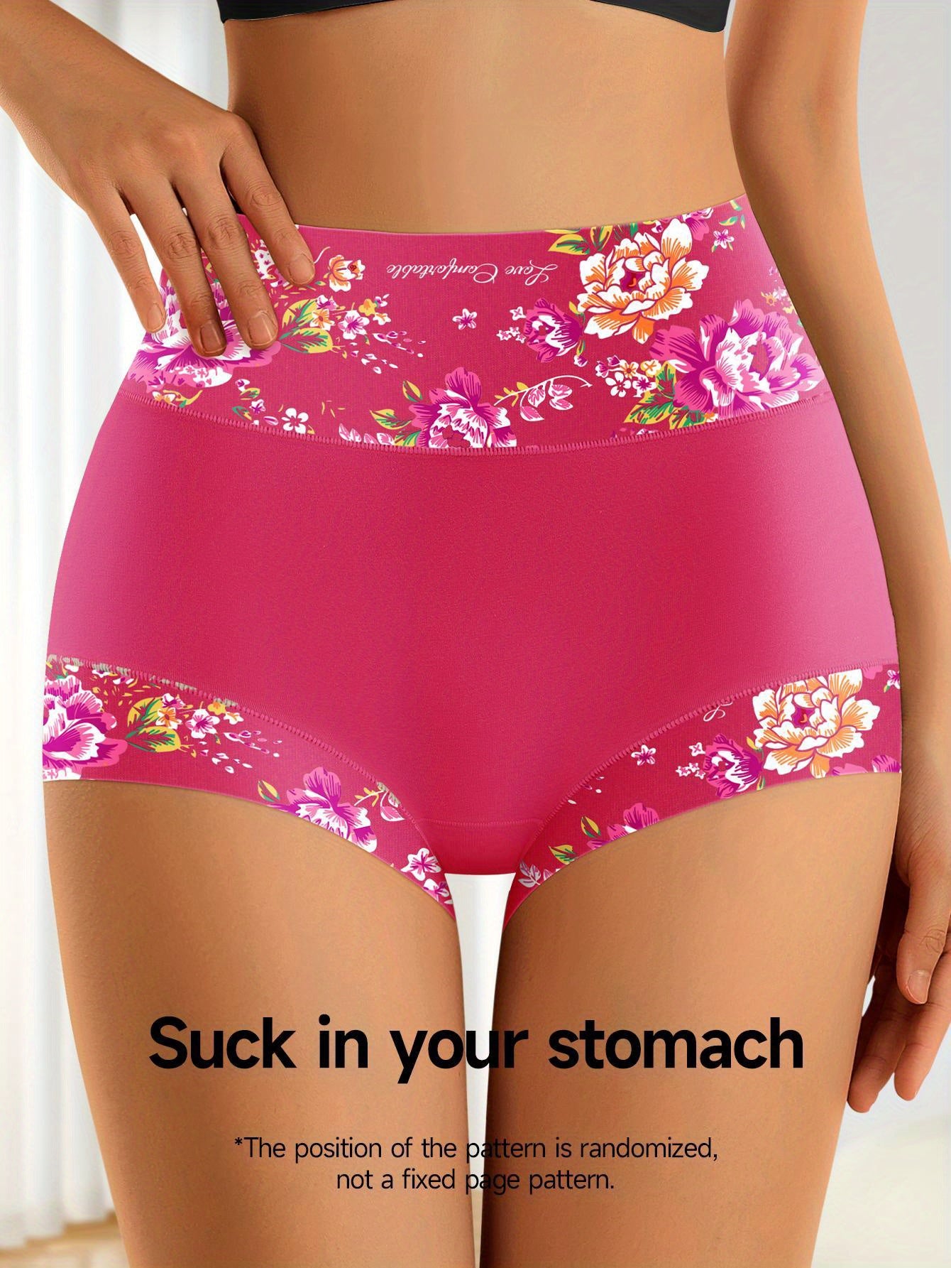 12-pack Women's high waisted Cotton printed underwear is Light Beige friendly, comfortable, breathable, and sweat resistant, suitable for daily commuting and light exercise