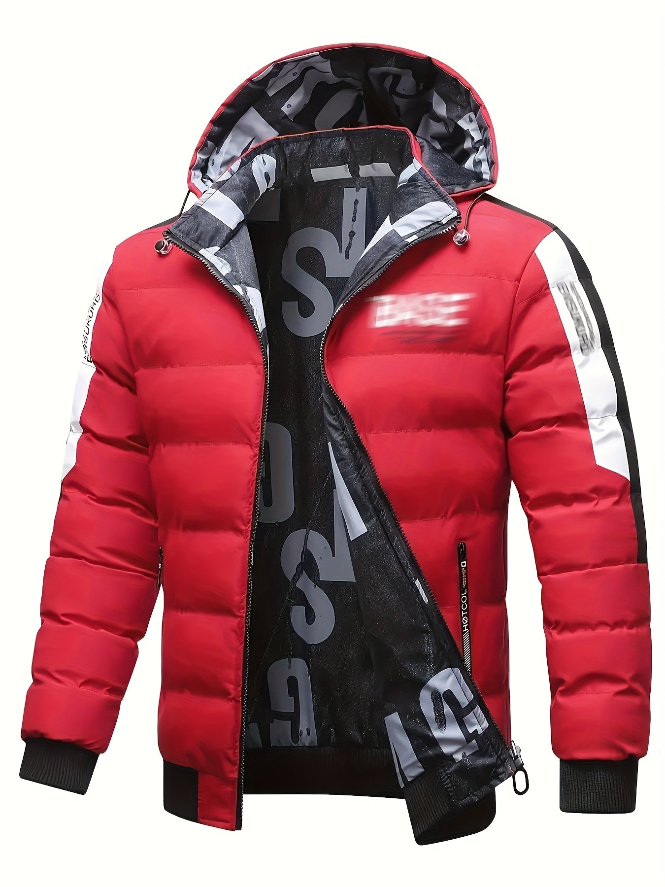 Men'S Coat Thickened Warm Hooded Windproof Winter Coat, 1pc Can Be Worn In Two Ways, Suitable For Outdoor Activities Men'S Casual Soft Shell Jacket