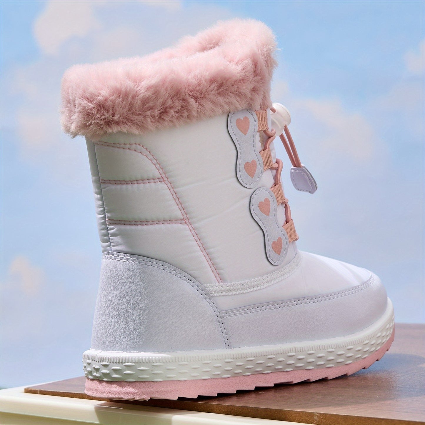 [Fleece-Lined Snow Boots] DACLAY Youngsters' Fleece-Lined Snow Boots - Slip-On Mid-Calf Outdoor Shoes with EVA Sole, All-Season Lightweight Design for Boys & Girls (Youngsters to Youth), Youngsters Winter Footwear, Casual You