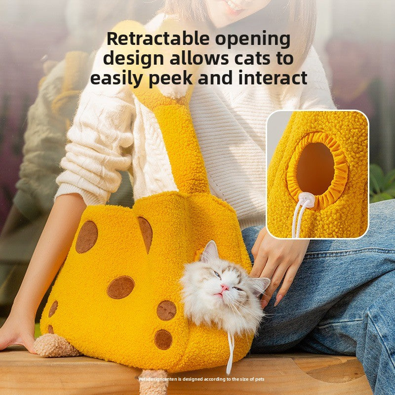 -like Giraffe & Small Dog Backpack Carrier - Warm Winter Pet Coat Jacket for Cats & Small Dogs, Zippered Vest with Giraffe Humps, Cozy Outdoor Costume for, Shopping, Walks (Suitable for Small & Large Breeds)