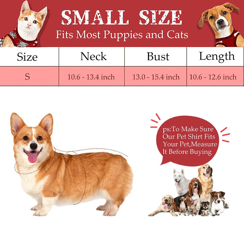 4pcs Dog Sweaters Christmas Halloween Dog Holiday Sweaters Puppy Snow Elk Reindeer Snowman Skull Bats Pumpkins Turkey Heart Warm Cosplay Clothes (Cute Pattern, Small)