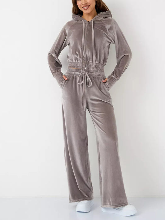 Fox Fleece Set- Women's Zipper Cardigan& Tie Pants Outfit, Winter Loungewear, Cold Weather Outfit, Stylish Lounge Set, Matching Set, Soft Fleece Fabric, Warm Material, Twopiece Set, Lounge Cardigan, Casual Wear, Winter Wardro