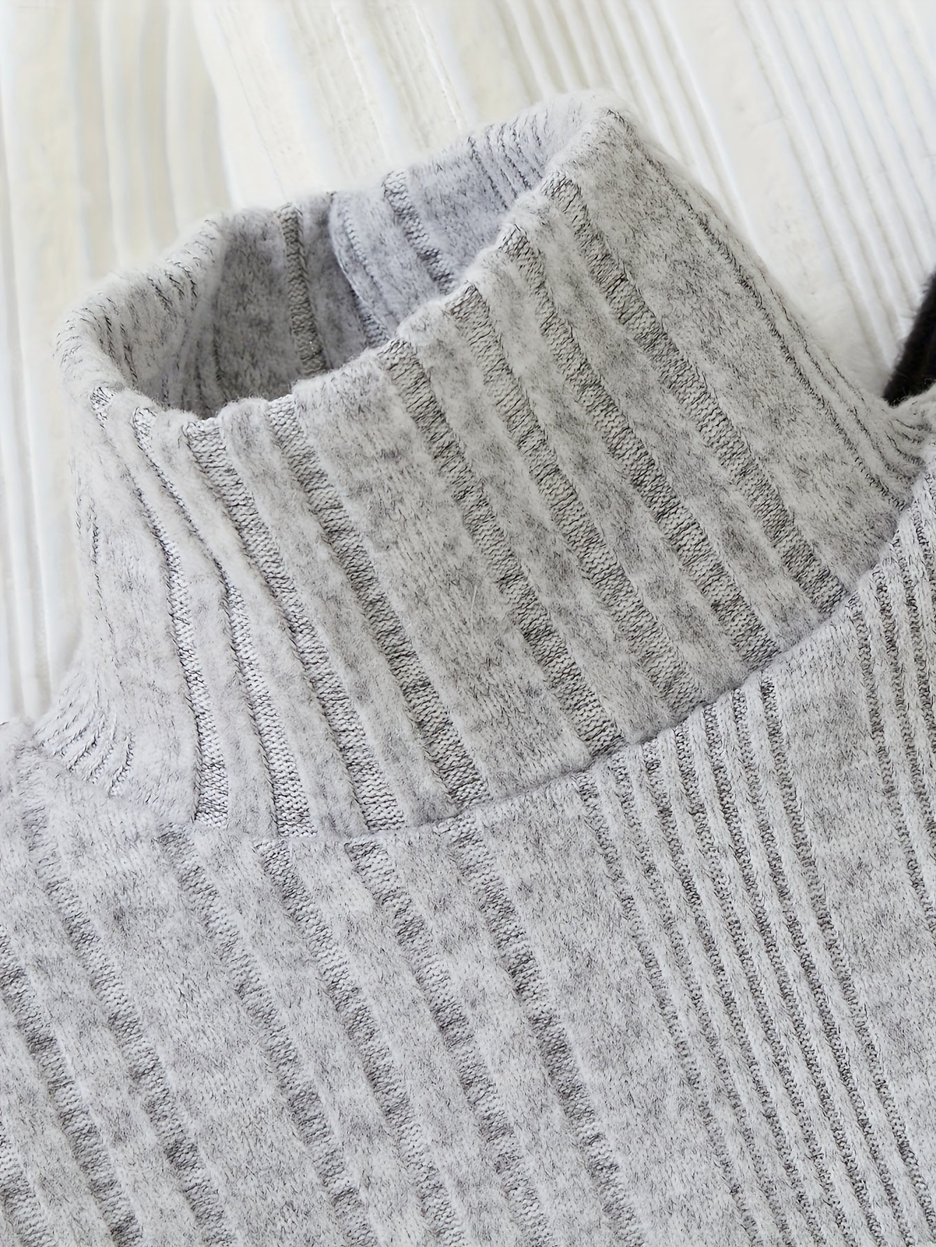 Girls' 3pcs High-Neck Long Sleeve Sweaters - Cozy Winter Warmth, Soft Knit Pullover Tops in, &, Casual Round Neck Sweaters for Fall/Winter, Machine Washable Solid Color Outfits, Winter Clothing, Classic Knitwear, Durable Knit