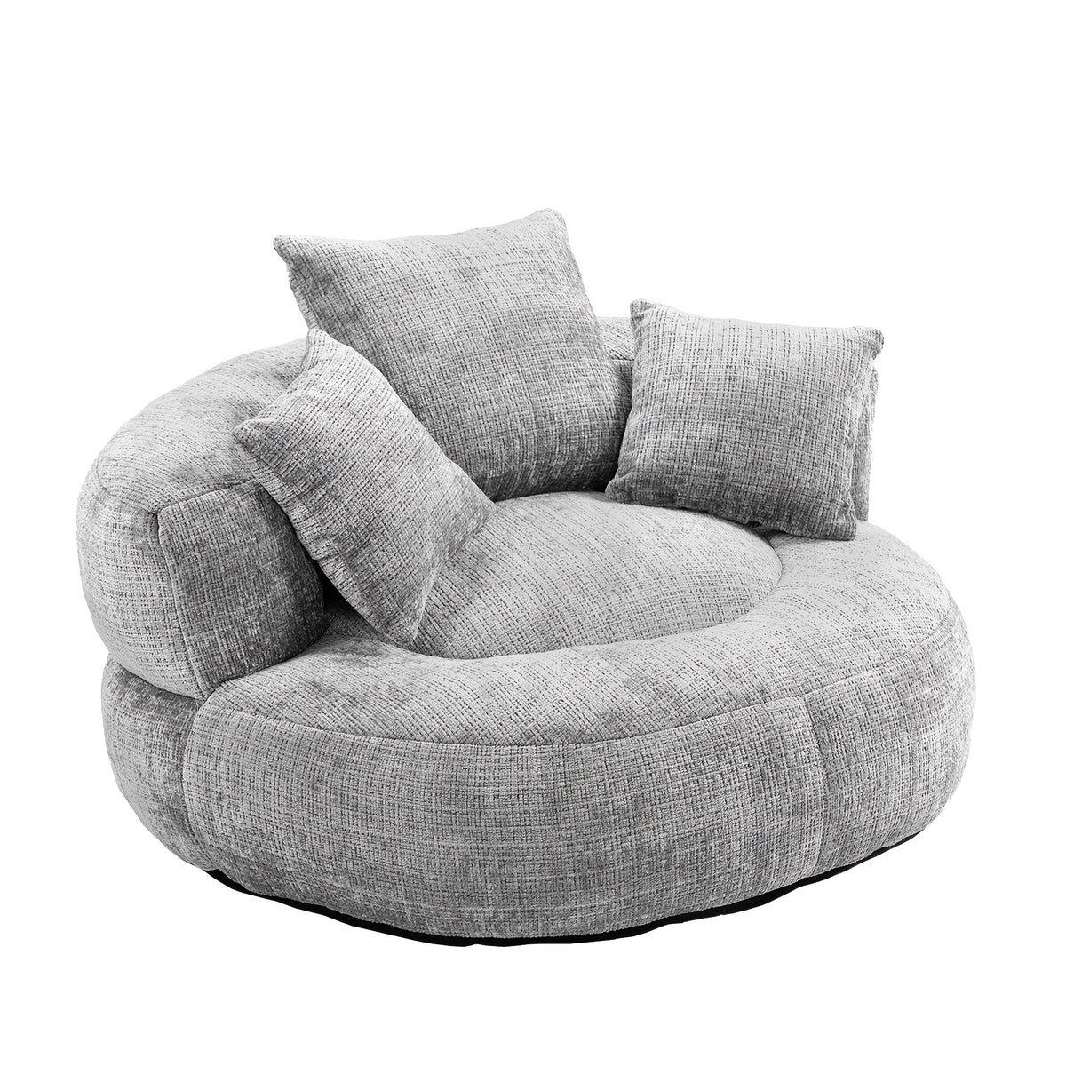 Bean Bag Chairs with Pillows for Adults, Stuffed Round Sofa Chair High-Density Foam Filled, Lazy Sofa Chair