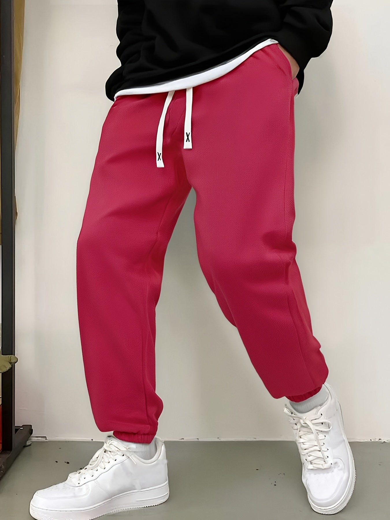 [5pcs Men's Jogger Pants] 5pcs RANDOM Men's Casual Jogger Pants-Comfortable Sweatpants For Everyday Wear, Workout, Or Lounging-Trendy Elastic Waistband With Drawstring, Pockets, Durable-Breathable Fabric-Perfect For Gym, Runn
