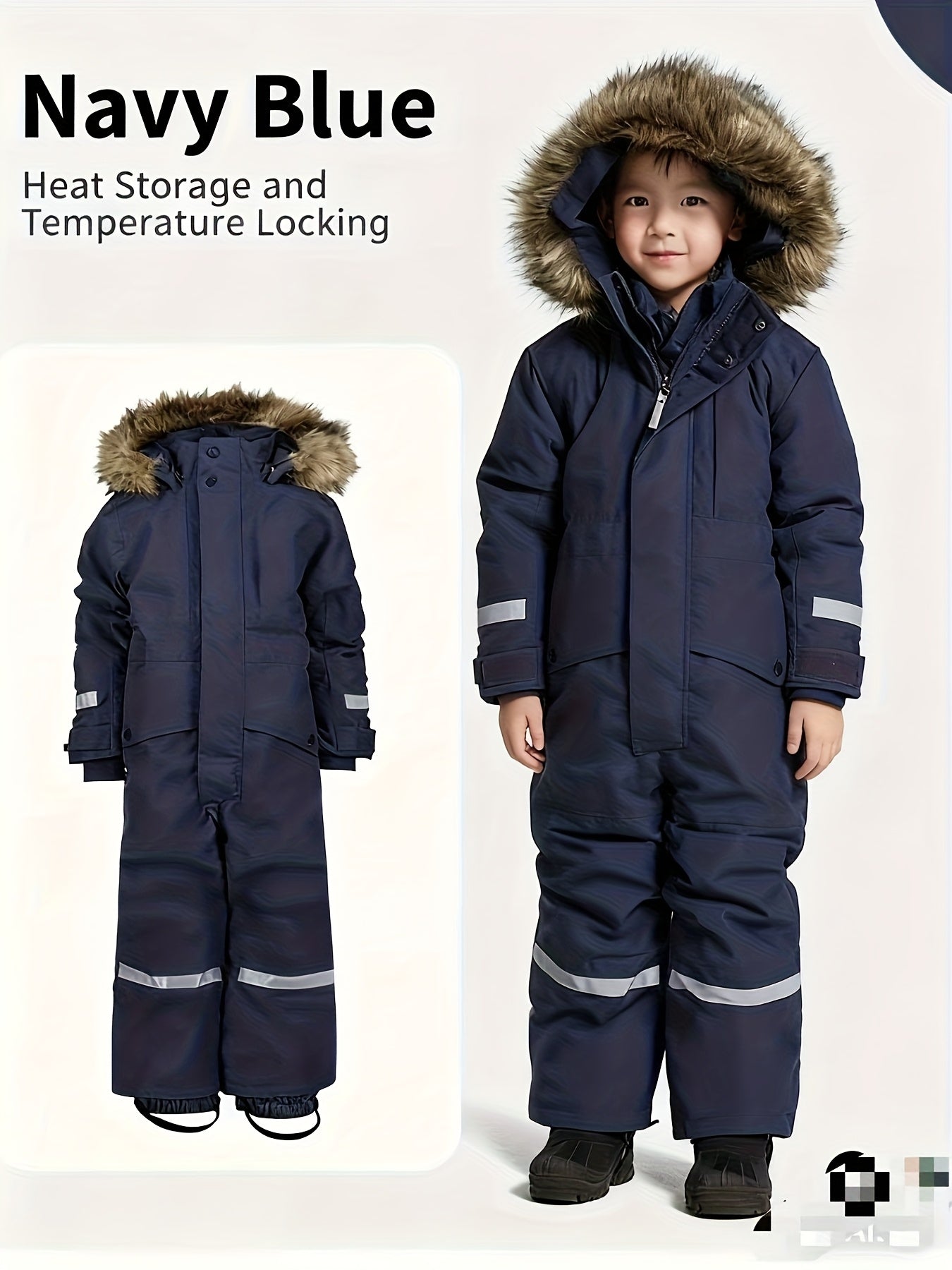 Boys' & Girls' Thickened Warm Windproof High Quality Snowboard Ski Suit Set - Full-Zip/Hooded One-Piece Winter Sports Outfit, Cold-Weather Clothing for Skiing, Ice Skating, Hockey, Birthdays & Christmas Gifts for & (Hand Wash