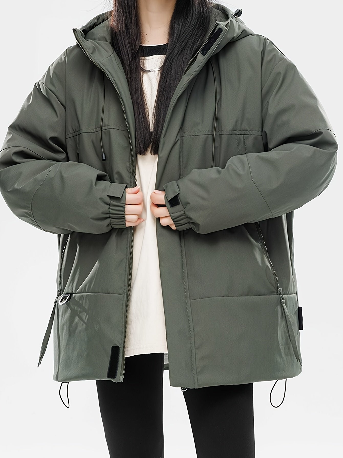 2025 Winter New Style Duck Down Workwear Fashion Couple Warm Thick Unisex Down Jacket, Cold Weather Gear, Outdoor Warmth, Streetwear Style, Oversized Fit, Highquality Fabric, Long Sleeve Jacket, Warm Coat, Outdoor Enthusiasts