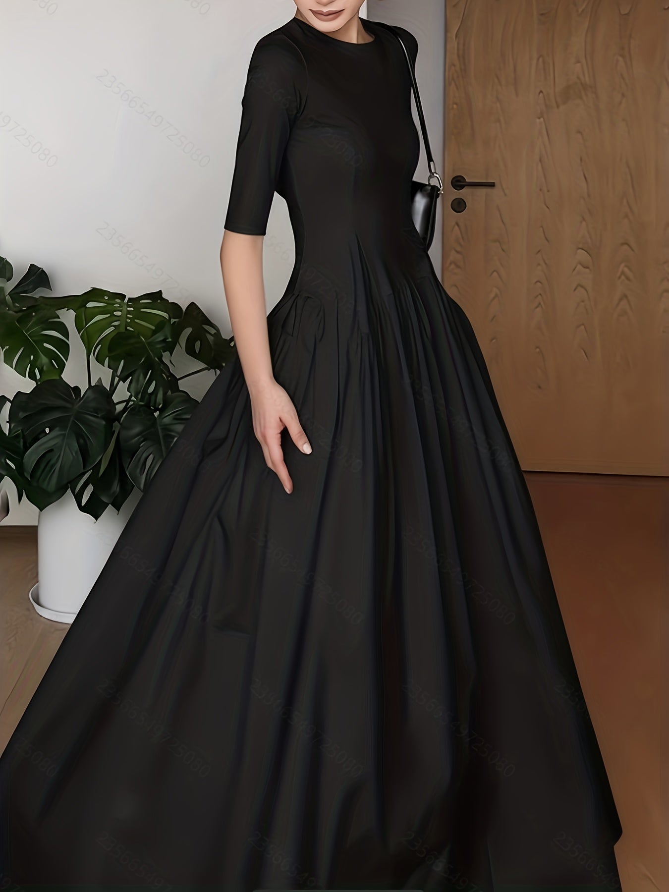 [Elegant French Style] Elegant French Style Maxi Dress | Smock Waist & Ruffle Hem | Party Wedding Guest Gown, Machine Washable Spring Summer Fall Formal Evening Dress