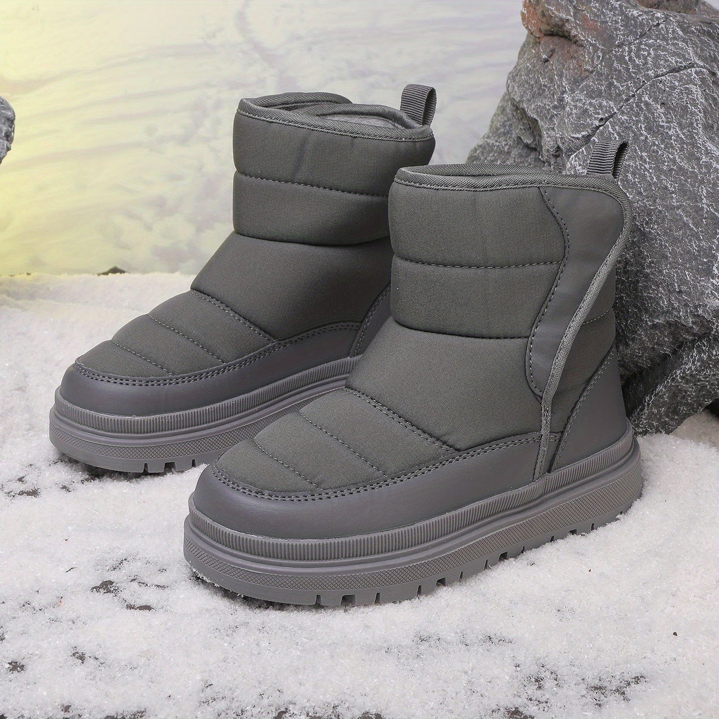 Kids High-Top Winter Snow Boots with Zipper Closure & TPR Sole - Heavy-Duty High Quality Cold Weather Boots with Cushioned Insole, Round Toe & Arch for Boys & Girls (Toddlers to Youth) - Ideal for School, Playground, Travel,