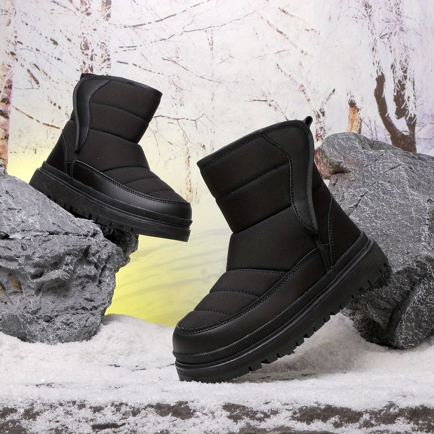Kids High-Top Winter Snow Boots with Zipper Closure & TPR Sole - Heavy-Duty High Quality Cold Weather Boots with Cushioned Insole, Round Toe & Arch for Boys & Girls (Toddlers to Youth) - Ideal for School, Playground, Travel,