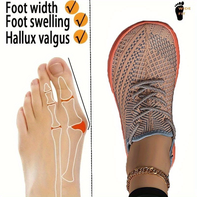 Women's Wide-Width Sneakers / Fashion Lace-Up / Casual for Wide Feet and Swollen Feet / Women Shoes Flat