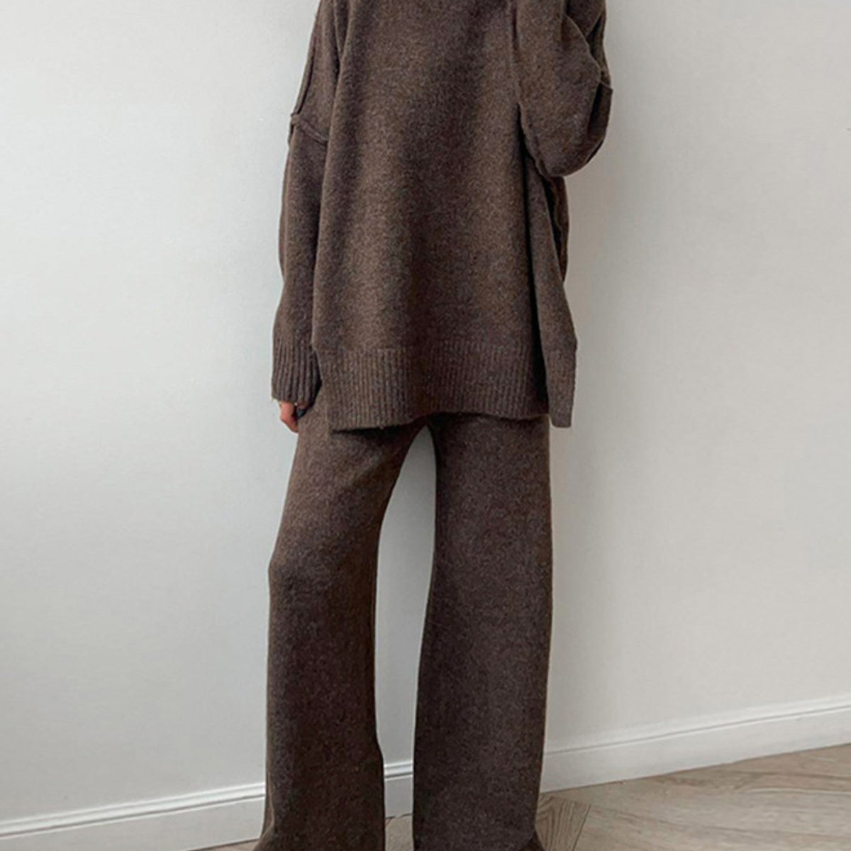 Women's Turtleneck Sweater Set- Thickened Long Pants Loose Fit Autumn Winter