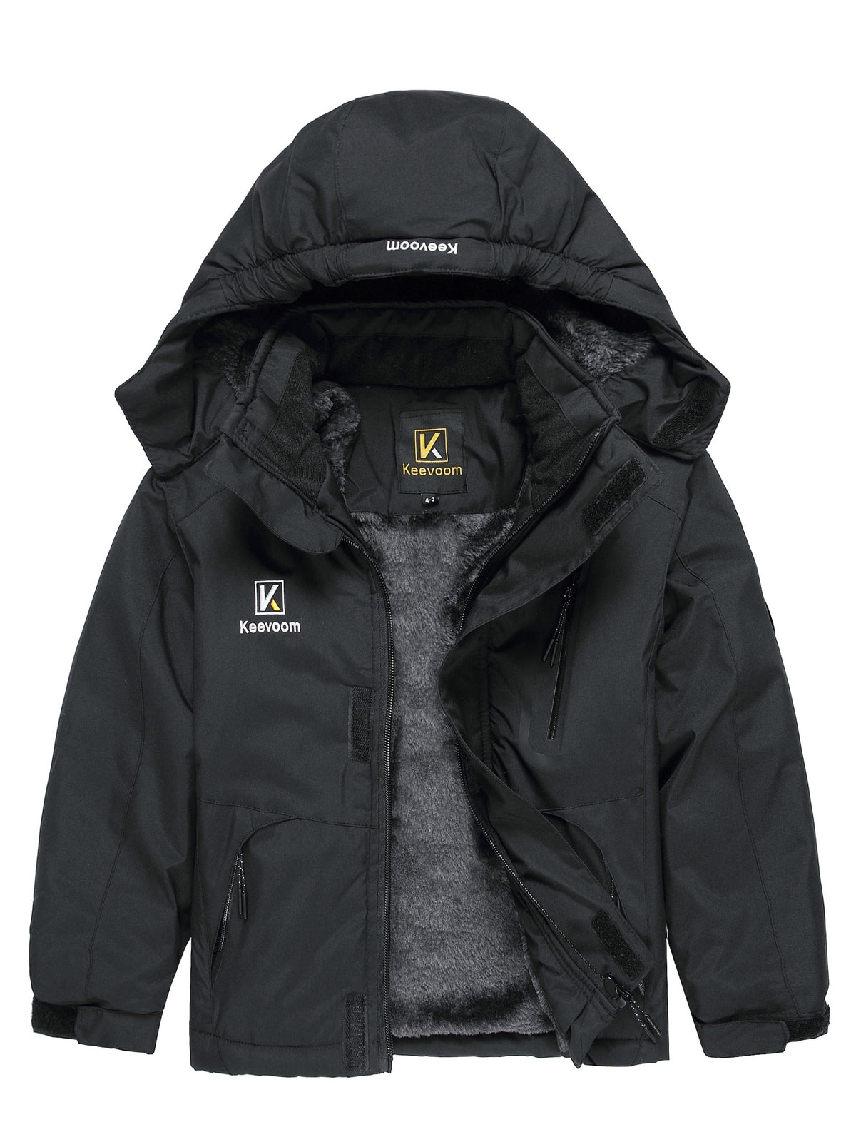 Boys High Quality Skiing Jacket Kids Hooded Winter Snowboard Jackets Windproof Warm Outerwear with Detachable Hood And Compass, Outdoor Winter Wear, Cold Weather Gear, Sporty Design, Casual Outerwear, Highquality Stitching, B