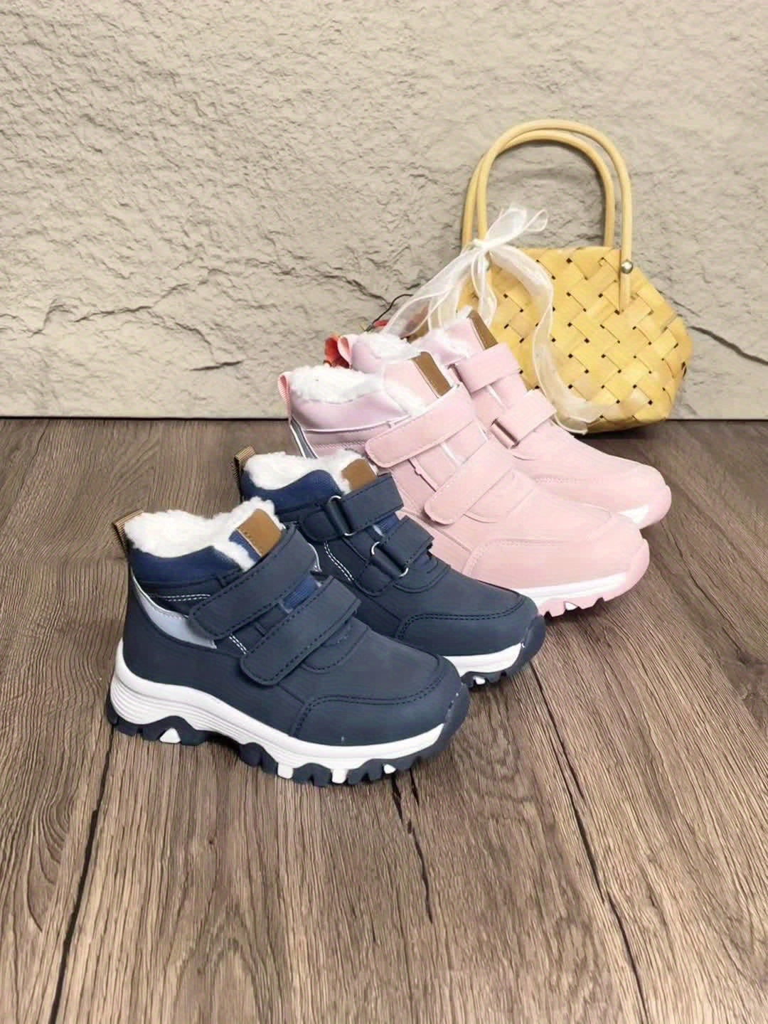 [Warm Boys' Winter Boots] Warm Boys' Winter Snow Boots | High-Top Plush Lining, Non-Slip TPR Sole for Snow, Ice, Hiking
