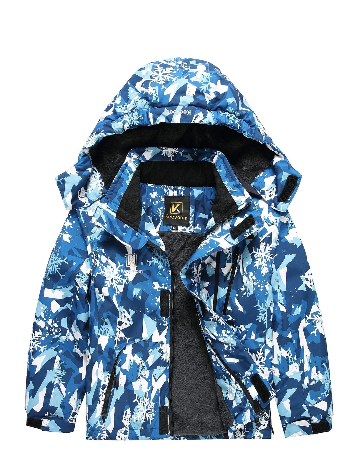 Keevoom Boys Winter Coat Ski Jacket Windproof Kids Snowboard Warm Snow Coat High Quality Outdoor Hooded Ski Coats