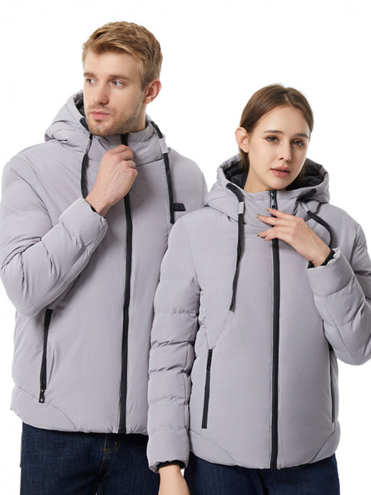 SCACTO Women'S Smart Jacket with USB-Powered, Thickened Thermal Insulation & Full-Zip Hooded Design - Adjustable Waist Belt, USB Charging System, Winter Outdoor Mountaineering & Cold Weather Jacket for Hiking, Camping, Skiing