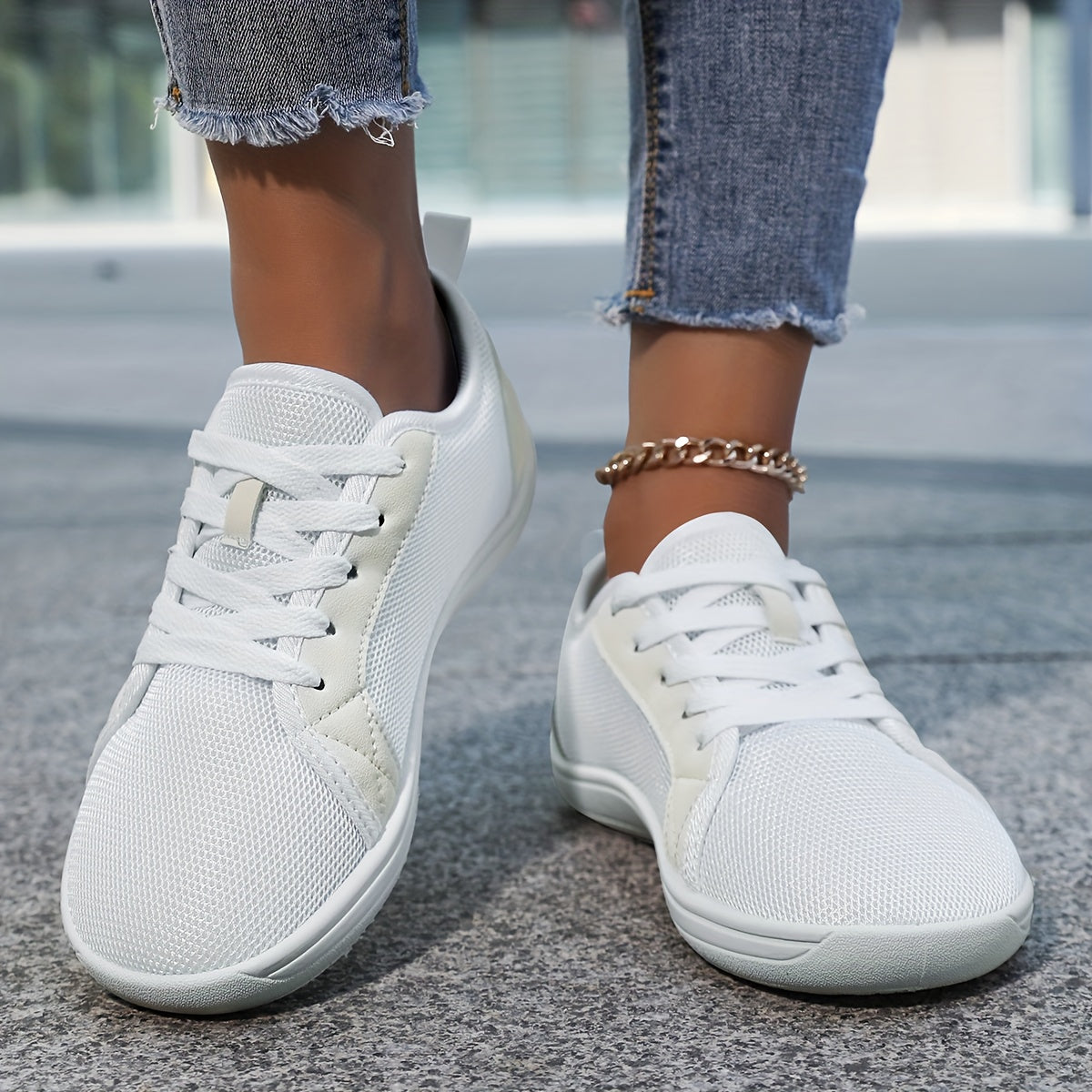 Women's Barefoot Shoes • Zero Drop Minimalist Walking - Wide Toe Box • Flexible TPR Sole & Soft Footbed • Low-Top Round Toe for - /Outdoor Wear • Comfortable for Walking, Standing, Errands • Women Shoes, Sneakers