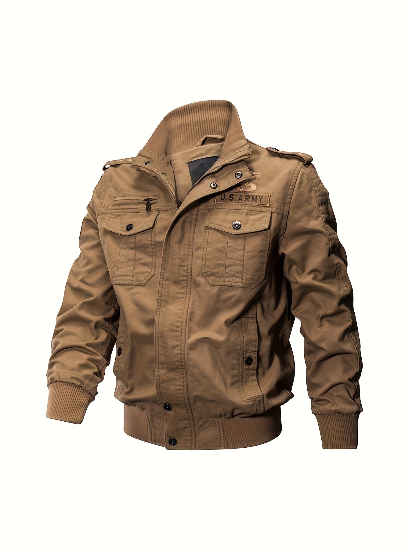 Men'S Stand Collar Washed Jacket | Fleece Lined Thickened For Fall Winter