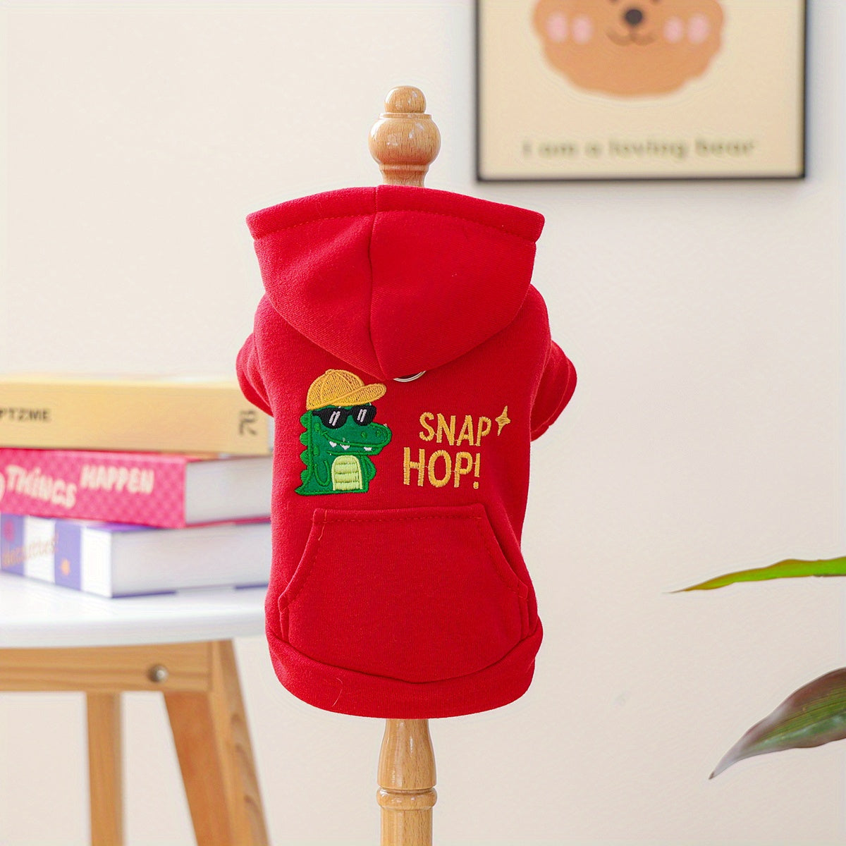 Small Dog Sweatshirt- Warm Winter Gear Suitable for Puppies and Small Dog Breeds, Soft and Easy-to-Button Design, Comfortable Red Pet Clothing for Chihuahuas, Pomeranians, Shih Tzus- Autumn and Winter Indoor Wear, Fun Pattern