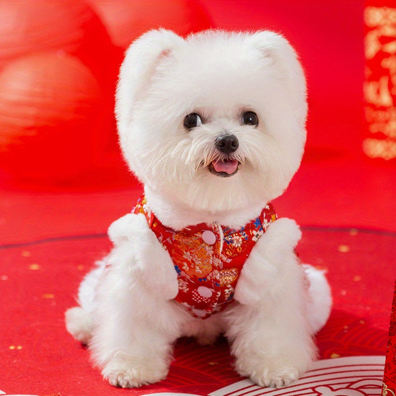 3D Butterfly Design Dog Apparel for Autumn And Winter, New Year'S Pet Clothing for Bi Xiong Puppies from Taiwan