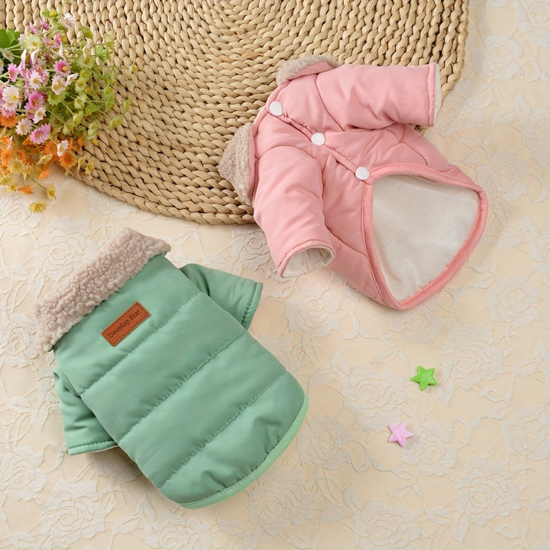 Four Piece New Pet Dog Warm Jacket, Windproof And Cold Proof Jacket, Snap on Design for Easy on And Off, Suitable for Outdoor Winter/ Autumn Wear, Soft And Comfortable Pet Winter Clothes, Suitable for Small Dogs, Dog Jacket f