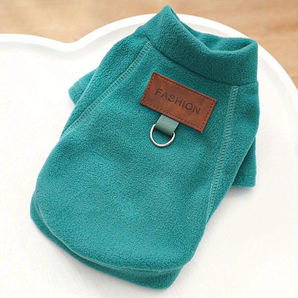 4pcs Set Winter Warm Pet Clothes for Dogs & Cats - Soft Velvet Cozy Sweaters with Snap Closure, Multi-Color Options (Grey, Neon Green, Red, Blue, Black, White, Yellow, Turquoise) - Hand Wash Only, Ideal for Small to Medium Br