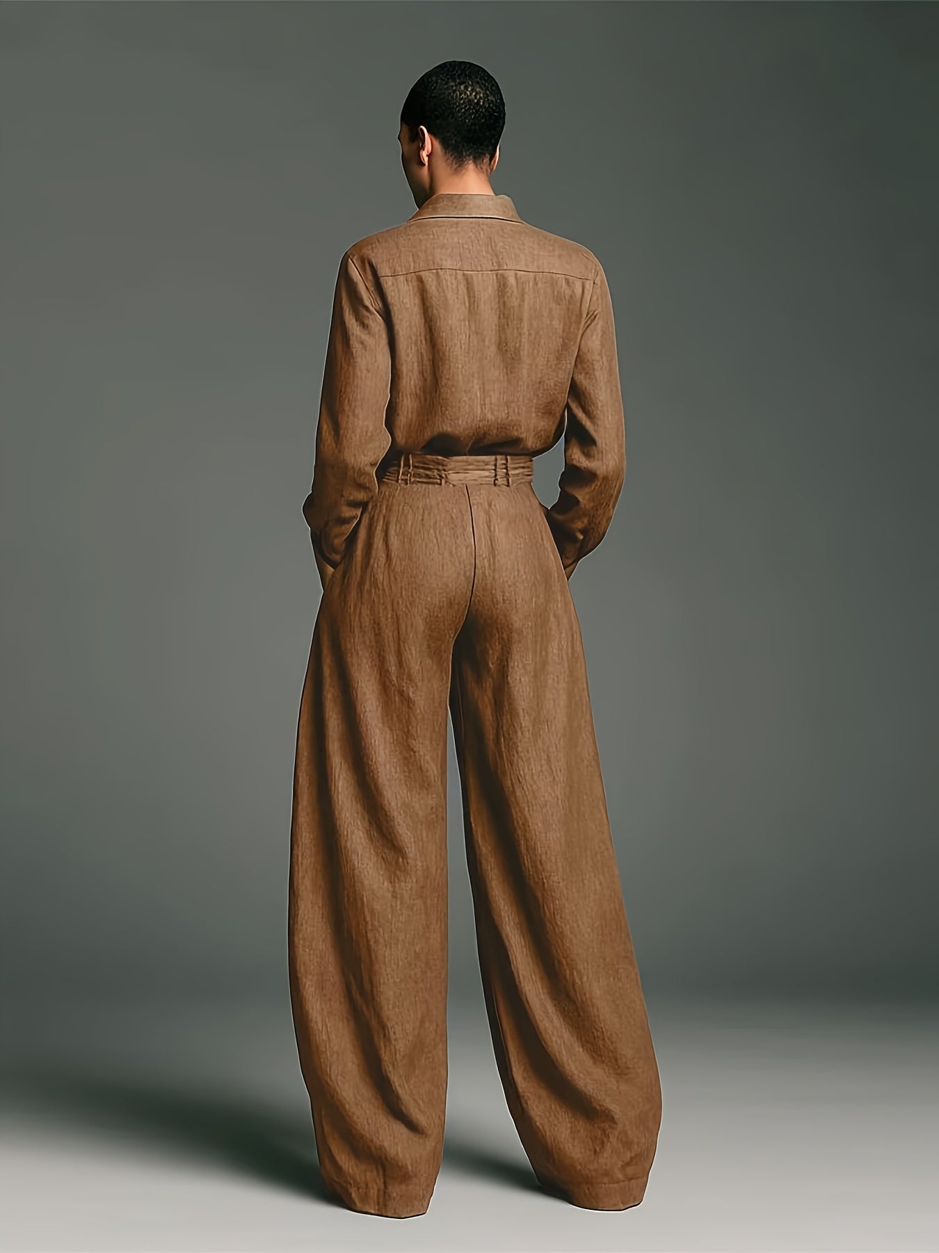 Vintage High-Waist Wide Leg Blend Pants | Casual Loose Fit, Breathable, Pleated Design for Leg Shaping, Machine Washable, Soft and Skin-Friendly, Ideal for Daily Wear and Leisure Vacations
