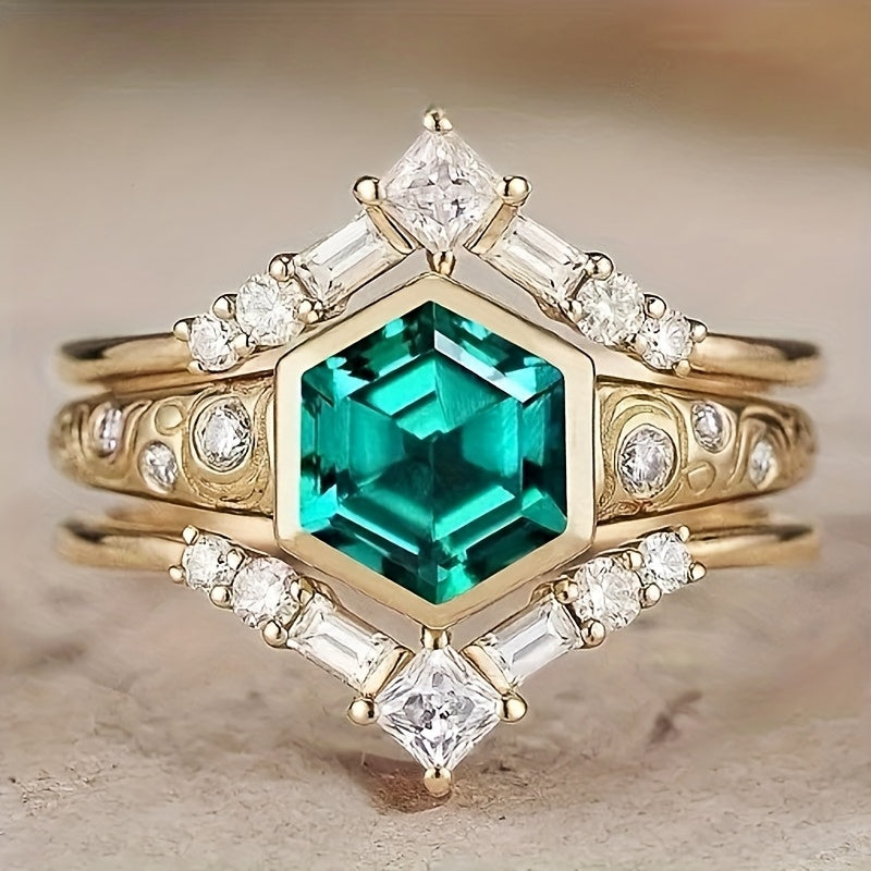 9pcs Fashionable Synthetic Synthetic Synthetic Zircon Teenager'S Engagement And Wedding Set Rings, Various Styles, Styles, Internet Celebrities, Goddesses, Girls, Perfect Wear, Noble Gifts, Etc, For Teenager, For Teenager