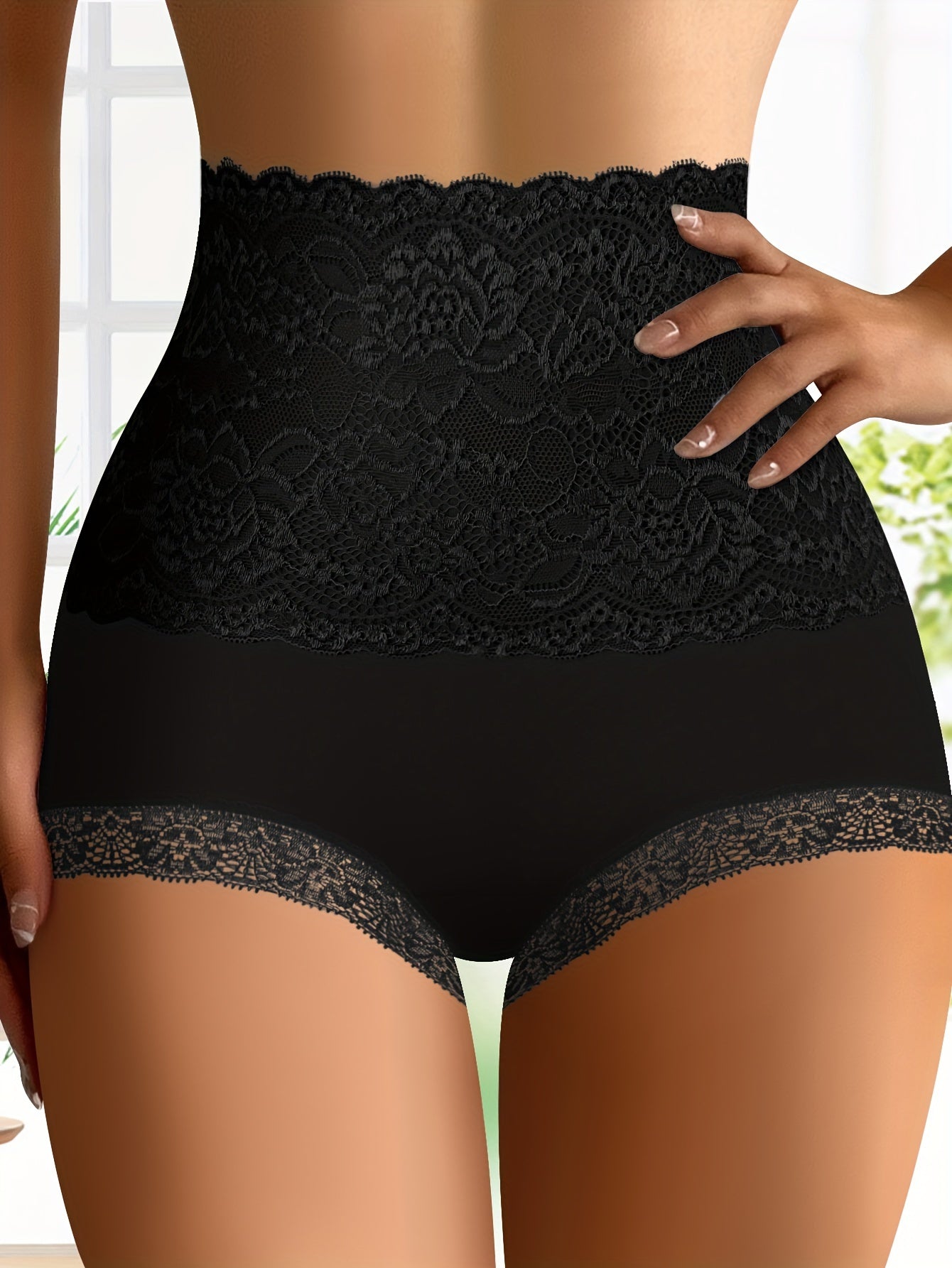 6pcs Jacquard Non Pinch Hip High Waist Everyday Lace Women'S Panties Panties for All Seasons, High Cut Panties for Women, Womens Plus Size Panties, Frilly Panties, Underwear for Women, Satin Panty for Women, Daily Wear Pantie