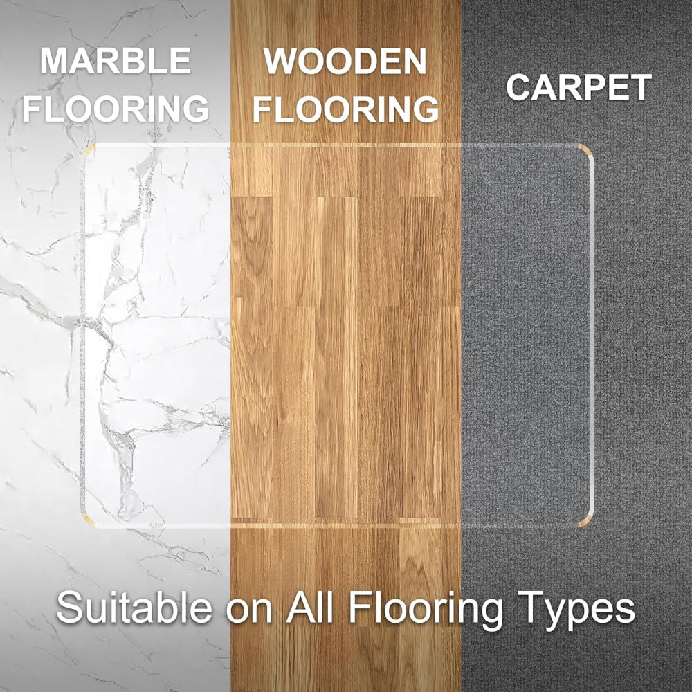 2026 Newly Upgraded Office Chair Mat | PVC Floor Protector, Non-Marking, Suitable for Wooden and Multi-Surface Hard Floors in Living Rooms, Offices, and Studies