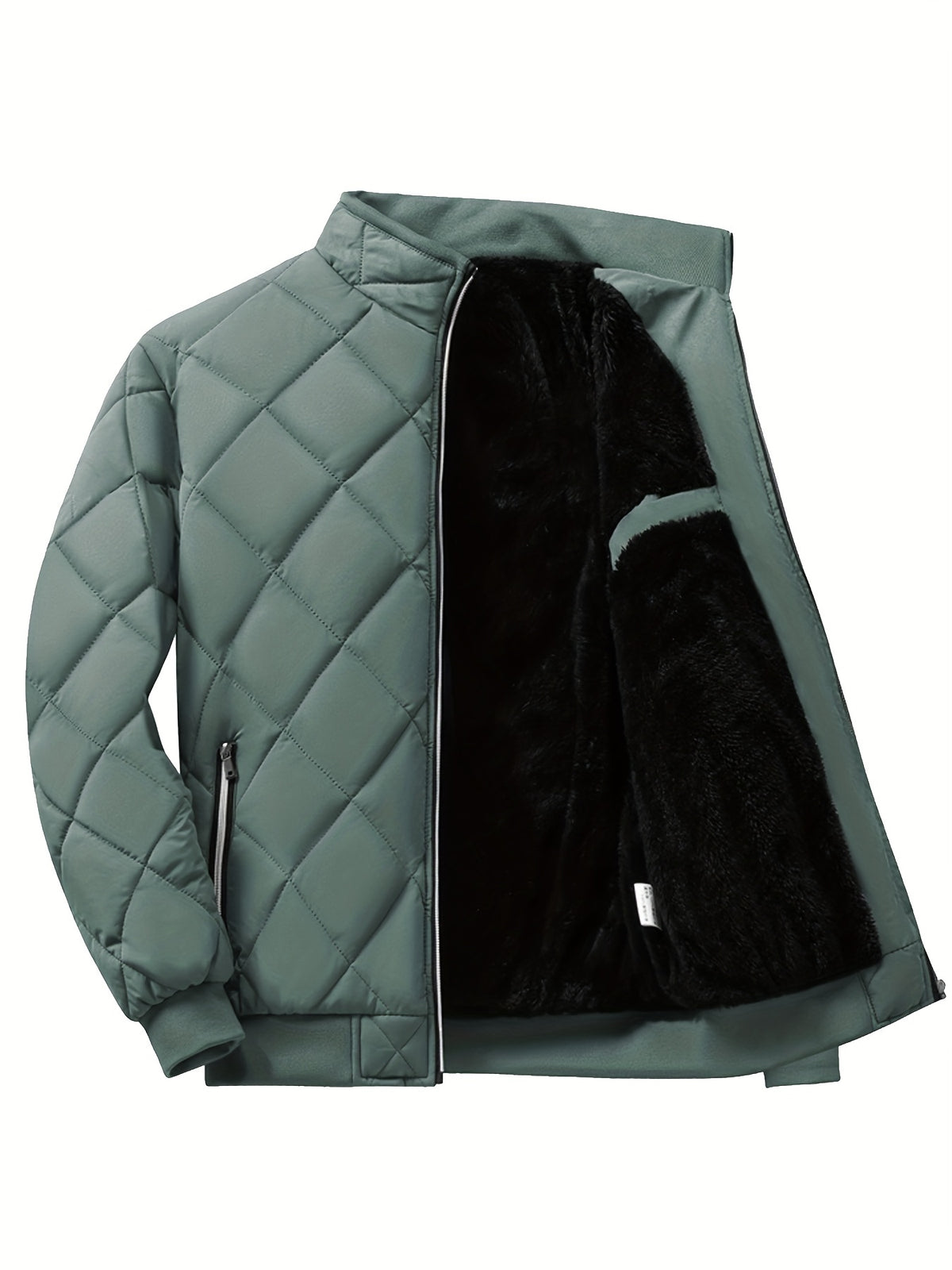 Men'S Heavy-Duty Thermal Jacket - Thick Winter Coat with Stand Collar, Non-Stretch Woven Polyester Shell & Insulating Polyester Fill, Front Pockets - Cold Weather Outerwear for Formal & Everyday Use - Black/Any Color Availabl