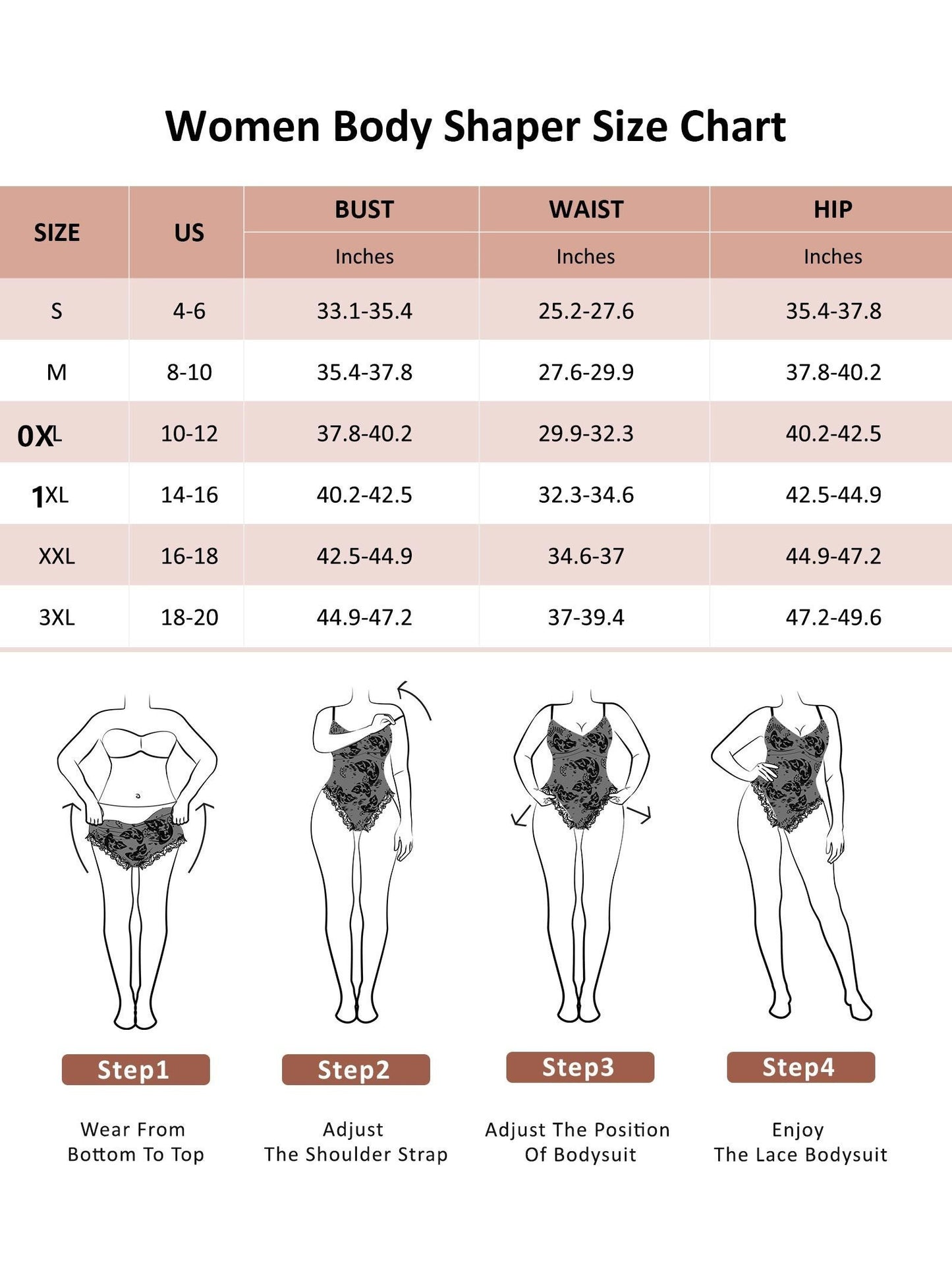 FeelinGirl Shapewear Bodysuits for Women Lace Shapewear Tummy Control V-Neck Sleeveless Bodysuit Tops Jumpsuit