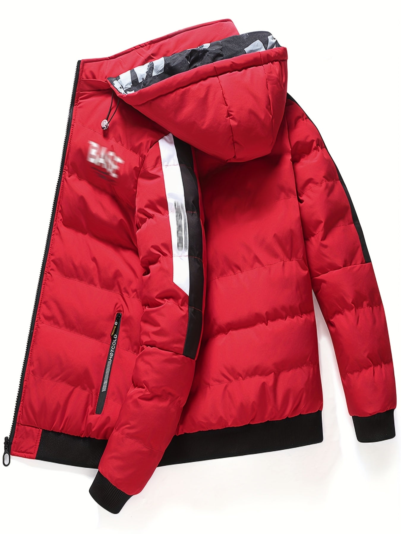 Men'S Coat Thickened Warm Hooded Windproof Winter Coat, 1pc Can Be Worn In Two Ways, Suitable For Outdoor Activities Men'S Casual Soft Shell Jacket