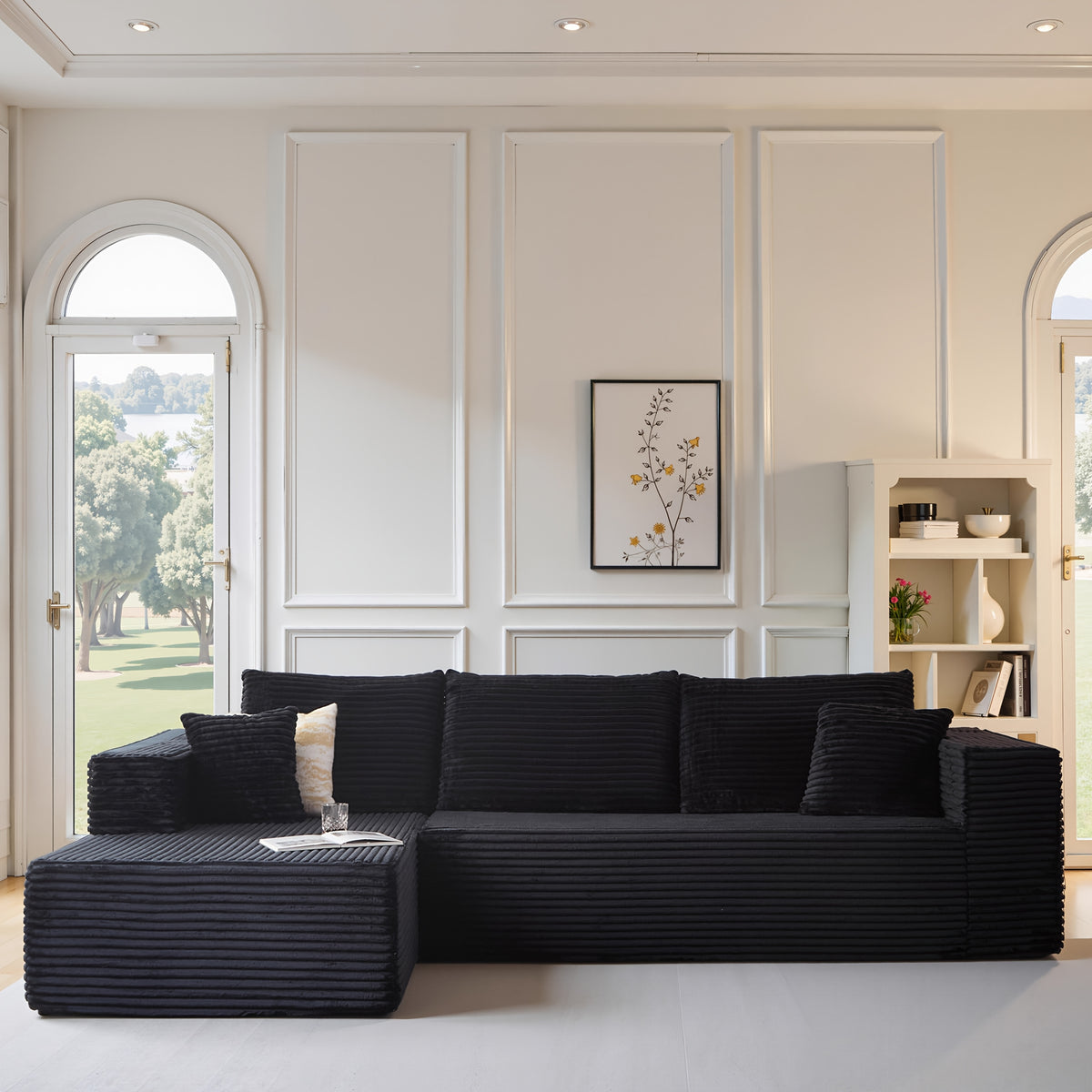 108" Cloud Sectional Couch with L-Shape Chaise, Modern Modular Sofa with Deep Seat, Upholstered Couches for Living Room Bedroom, No Assembly Required