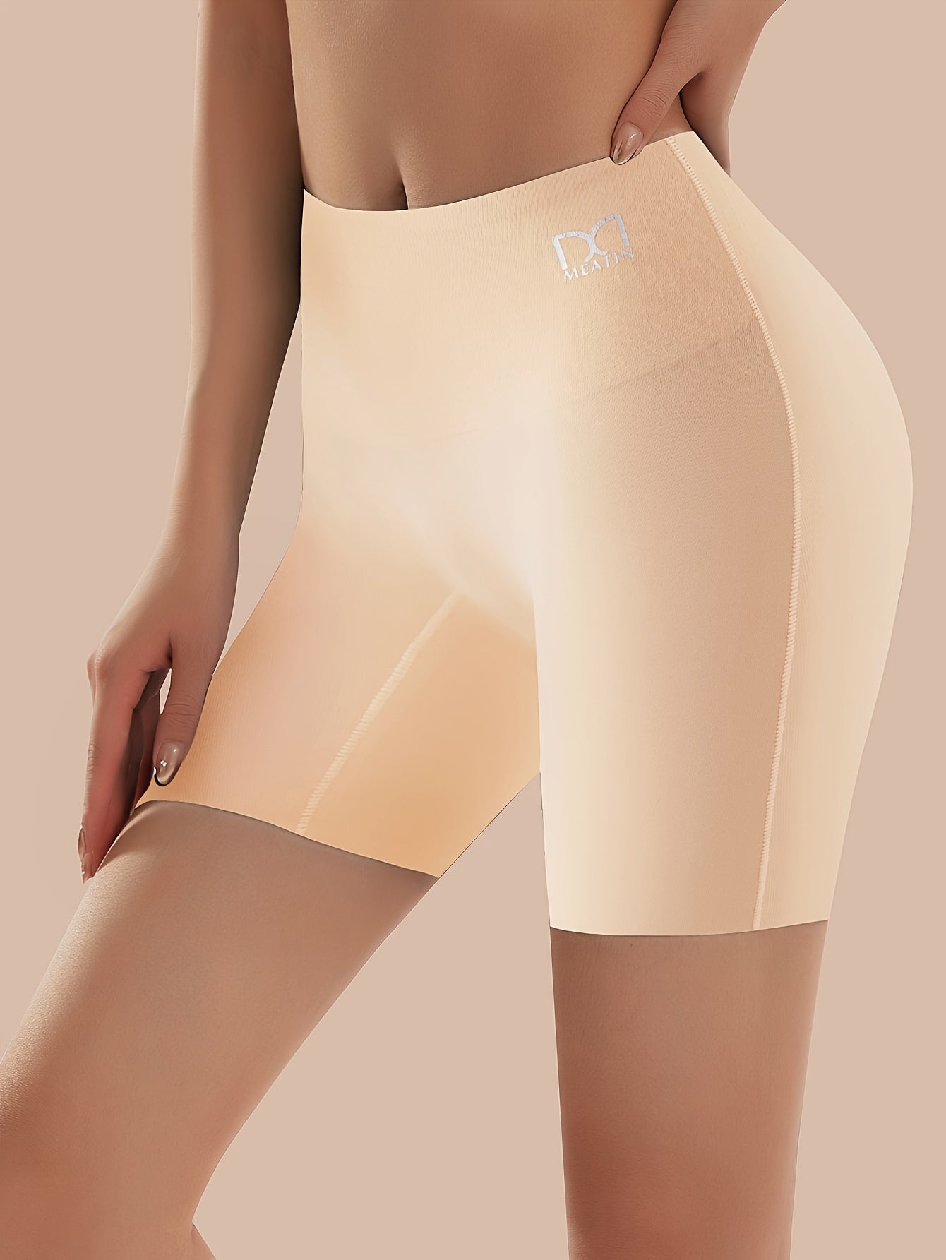3pcs Women's High-Waisted Tummy Control Underwear - 2-in-1 Butt Lifting & Belly Panties, Seamless Anti-Leak Cycling Sports Briefs (Beige/White/Black) - Breathable Gym, Workout & Everyday Shaping Shorts