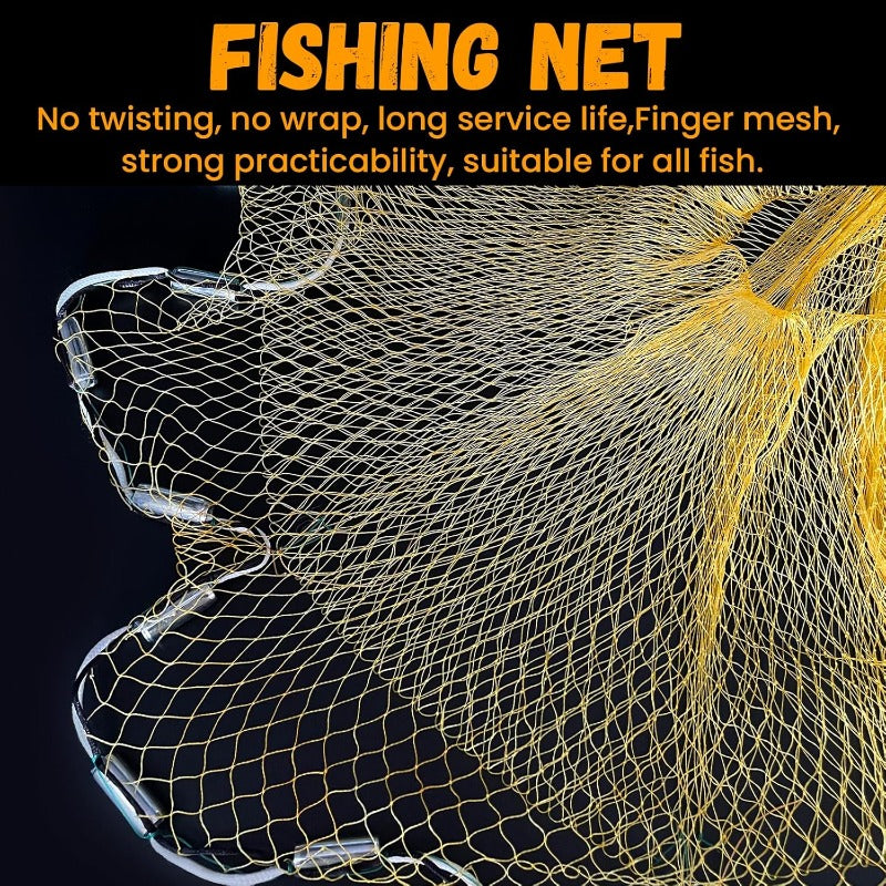 Heavy-Duty Handmade Nylon Multifilament Casting Net with 3/8” Mesh, Zinc-Weighted Sinkers & Saltwater/Corrosion Resistant - 3ft/4ft/6ft/8ft/10ft/12ft Hand Throw Net for Bait Fish, Freshwater/Saltwater Fishing (Commercial &