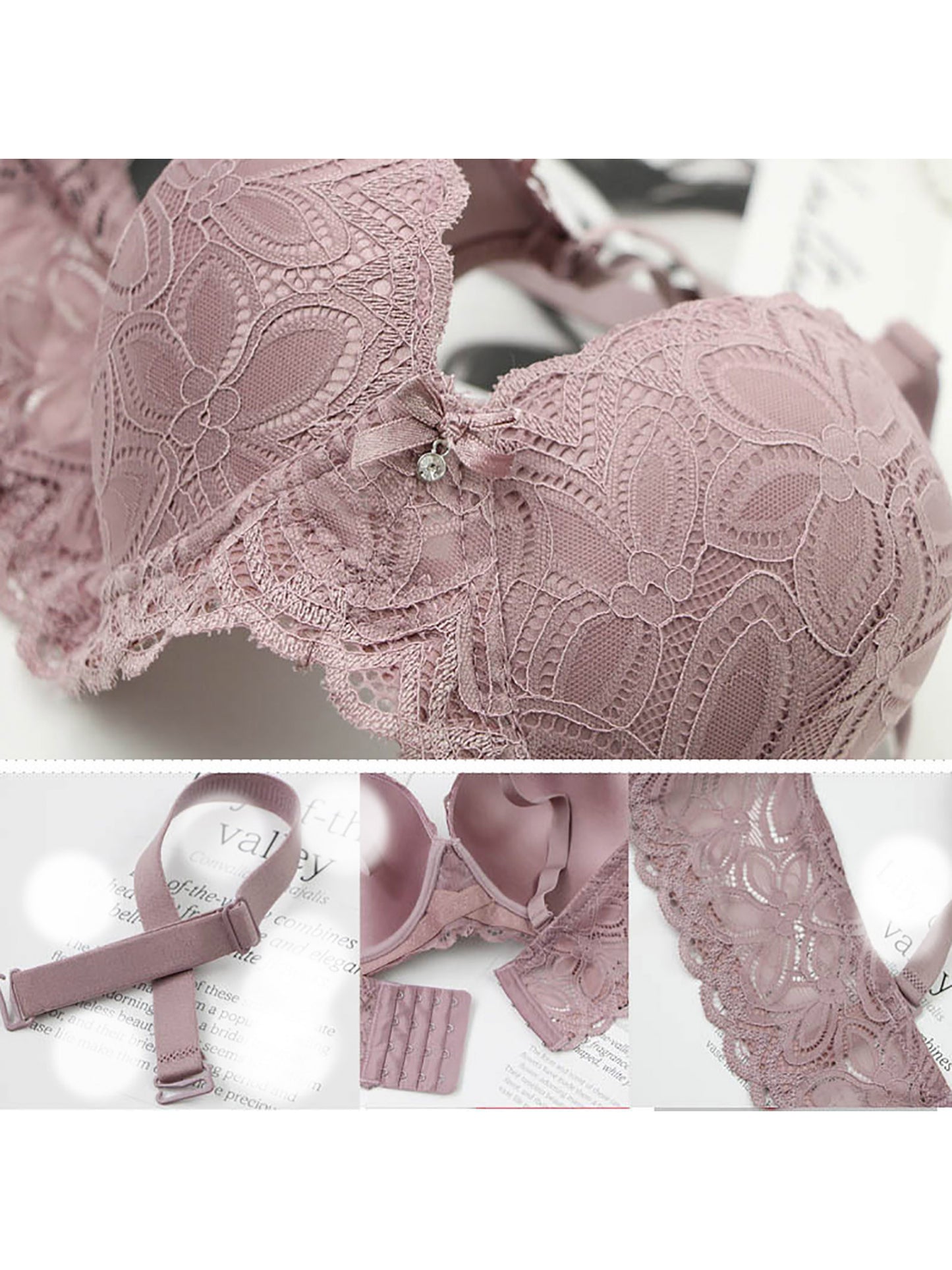 3pcs Women'S Wireless Push Up Bras - Full Coverage Wire-Free Everyday Support, Soft Breathable Fabric, Adjustable Straps & Lace Trim, 3 Colors (Pink/Beige/Light Blue) - Daily Comfort Lingerie, Wireless Bras, Casual Attire, El