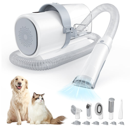 Professional Pet Grooming Vacuum Kit with Cordless Low Noise Dog Clippers, 2.5L Cup, 3 Suction Modes, and 5 Groomer Tools for Cats, Dogs and Other Animals Hair Trimmer