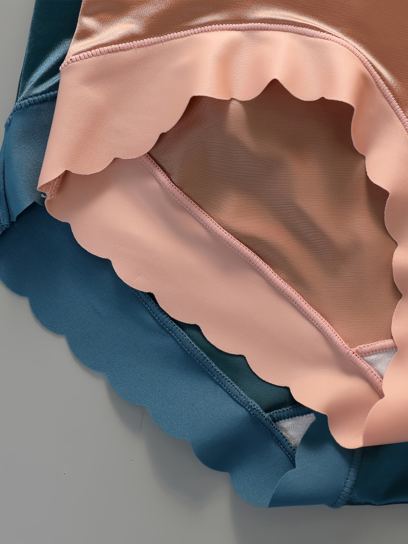 [Luxury Satin Panties] 6pcs Luxury Satin Bow Ruffle Panties - Soft And Stretchy - Stretch Low Rise Waist Panties - Fashionable Women's Lingerie Set for Casual Attire, New Autumn And Winter Style Solid Color Triangle Panties